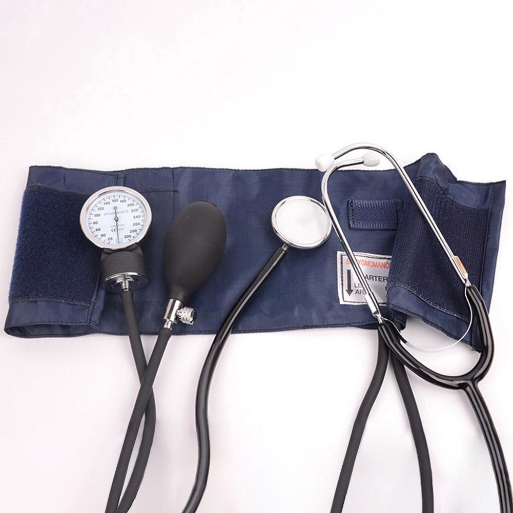 Набор анероидного сфигмоманометра и стетоскопа с двойной головкой, манжетой для измерения артериального давления взрослого размера, калибровочным ключом и футляром для переноски