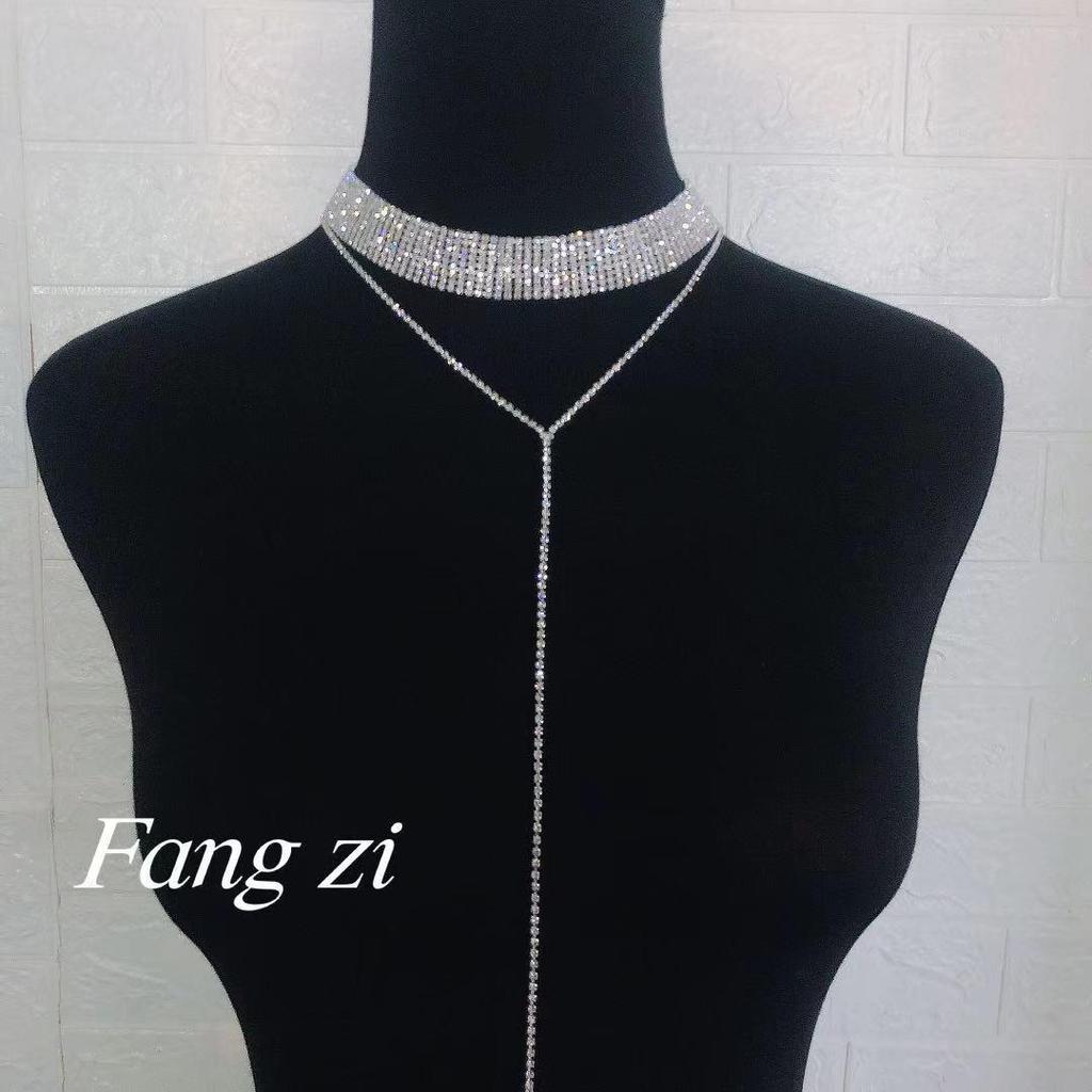 Popular European & American Rhinestone Choker Necklace - Women's Clavicle Chain with Japanese & Korean Style