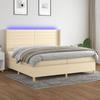 VidaXL Slat Bed Base with Mattress and LED, Upholstered Bed with Headboard, Double Bed, Adult Bedroom Bed, 3138986