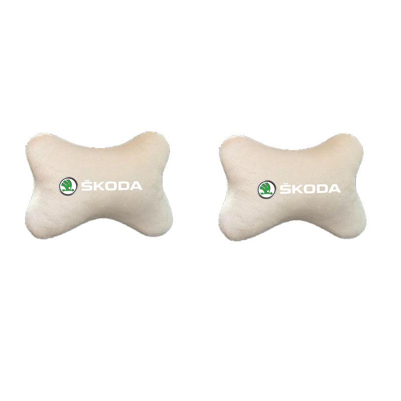 drxhs8 For Skoda Rapid Kodiaq Superb Fabia Octavia A7 Kamiq Yeti Car Headrest Neck Support Seat Soft Neck Pillow Auto Accessories