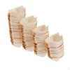 100 Pcs Disposable Wooden Tray Serving Boats Dishes for Cake Snacks Nibbles (5 Different Sizes)