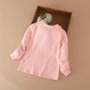 Хлопковая рубашка поло с длинным рукавом для девочек - Осенний корейский колледж-стиль