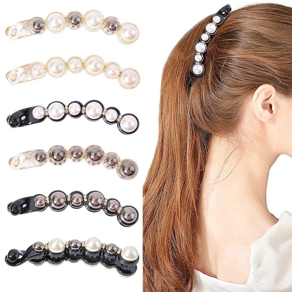 Zircon Temperament Hairpins Vertical Clamp Ponytail Holder Women Banana Clips Korean Hair Clips