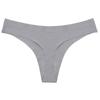 Burgundy Plus Size Low Rise Invisible Ice Silk Quick-Dry Thong Panties for Women