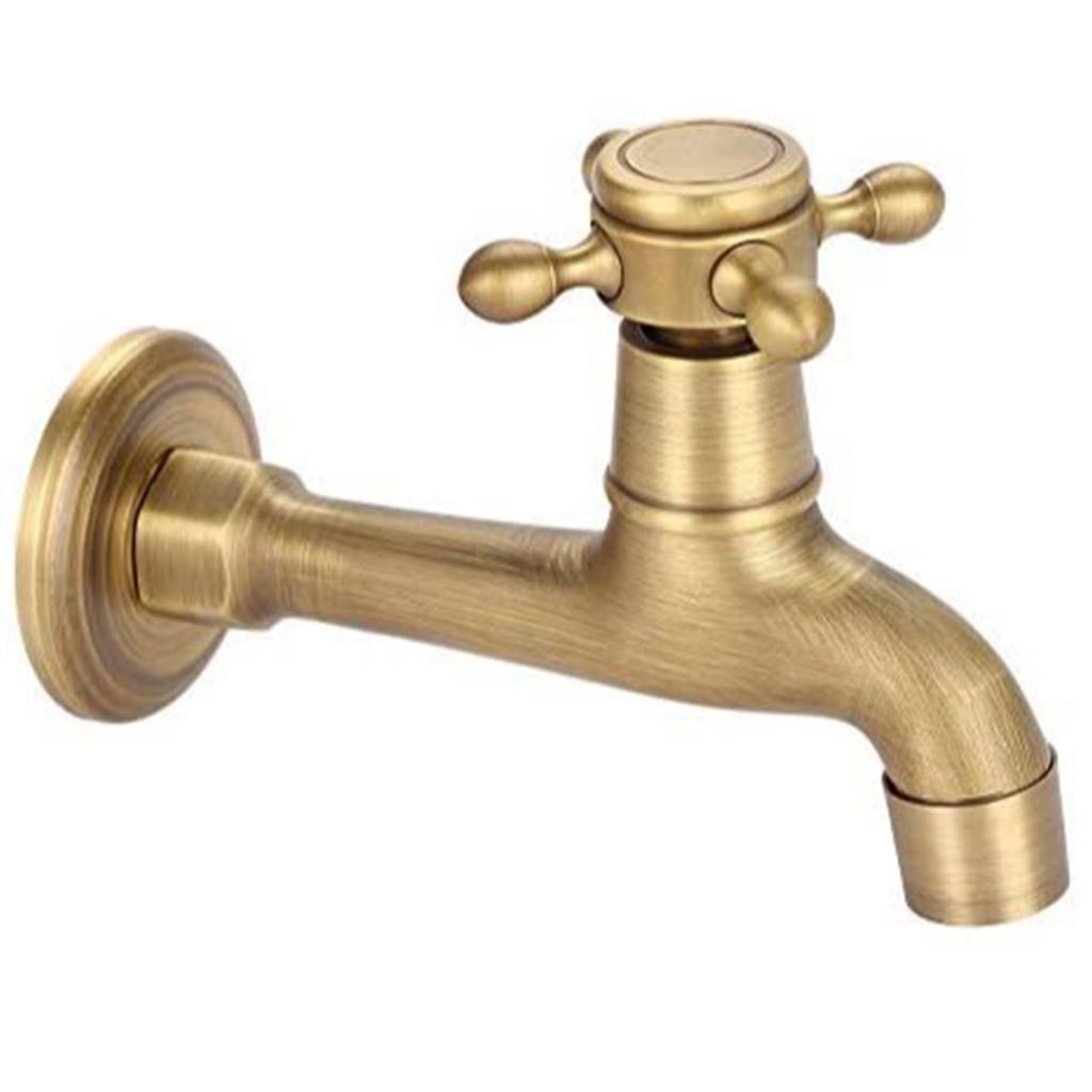 Медный кран для раковины, винтажный удлиненный, бронзовый цвет, одинарный кран для холодной воды, швабра для кухонной раковины