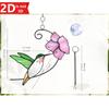 2d Flat Hummingbird and Flower Colorful Acrylic Sun Catcher Colorful Window Hanging Hummingbird Gift Home Decoration