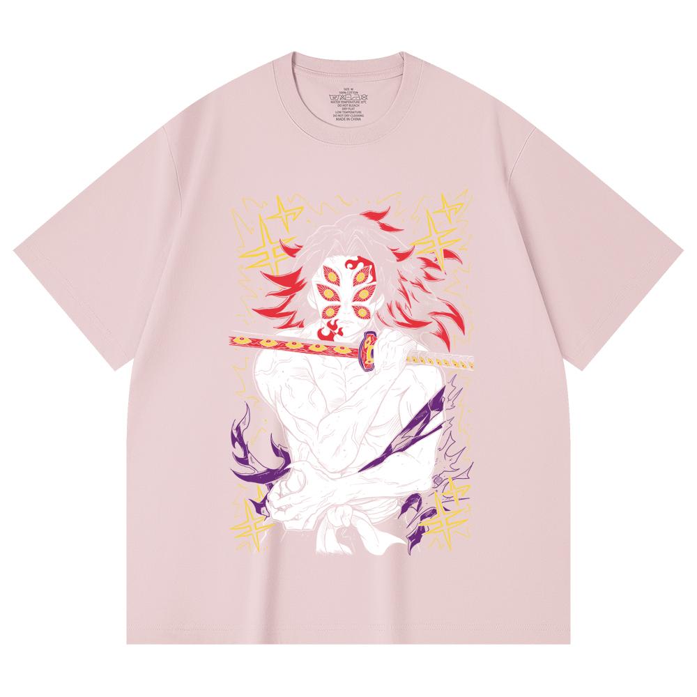 230 Gsm 100% Cotton Demon Slayer V36 Kokushibo Print Unisex Heavy Cotton T Shirt