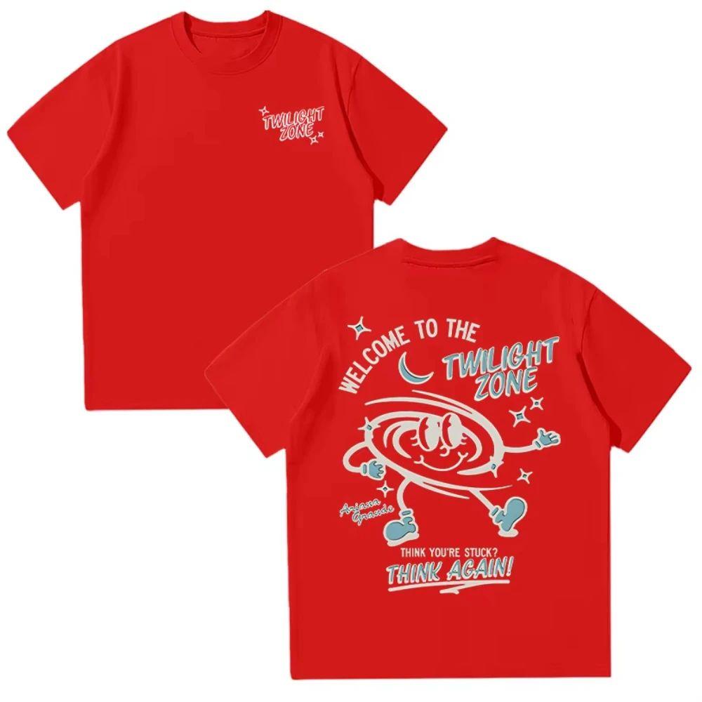 Футболка Ariana Grande Twilight Zone Think Again Мужская Женская Винтажная Высококачественная Хлопковая Футболка Модная Повседневная Мягкая Футболка Топы Y2K