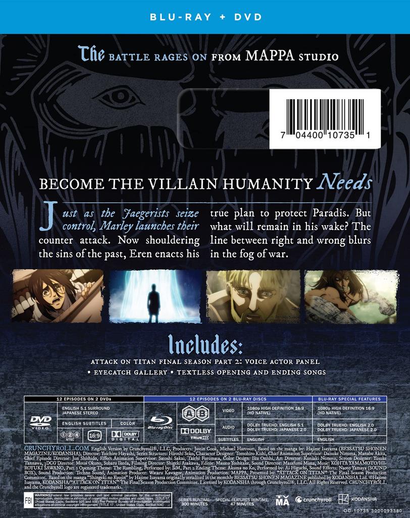 Атака на последний сезон часть 2 DVD Titan - - Blu-ray +