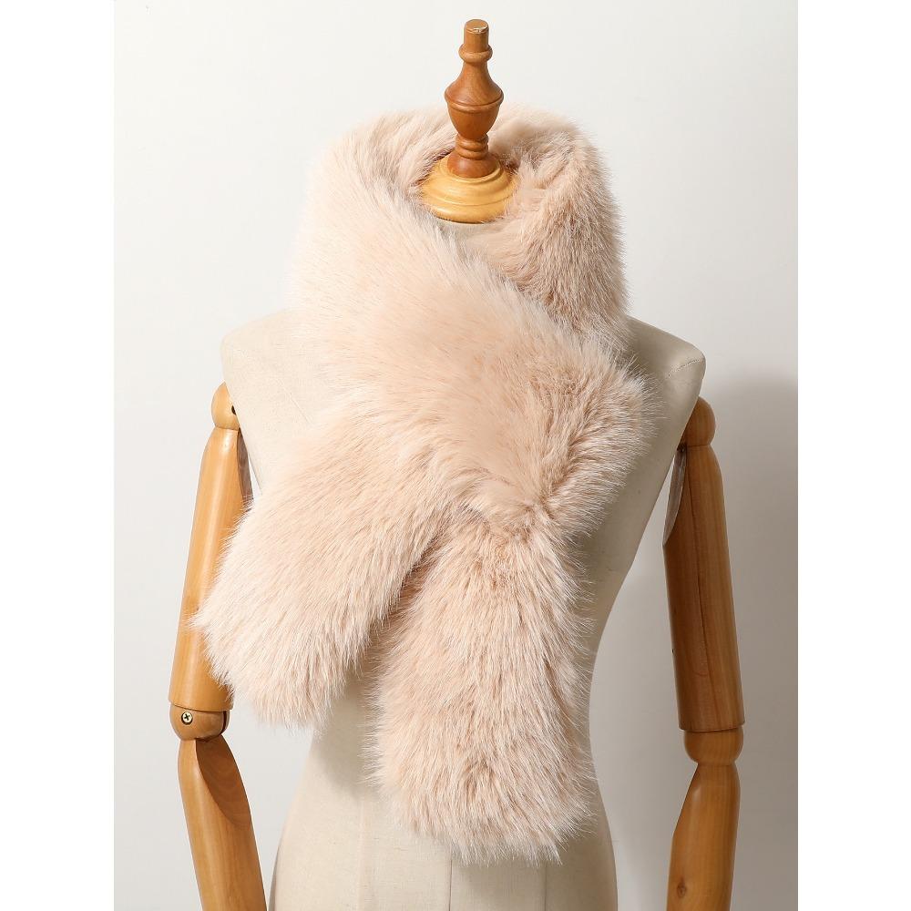 Шарф из искусственного лисьего меха Универсальный шарф из искусственного меха для женщин Шарф на шею из искусственного енотового меха для зимы