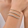 Classic AAA Zircon Tennis Bracelet for Women, Stainless Steel Oval Beads Chain Bracelets, Waterproof Fashion Jewelry Daily Party