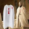 Tunic Men Medieval Cape Cloak Crusader Larp Cross Cosplay Templar Red Knights