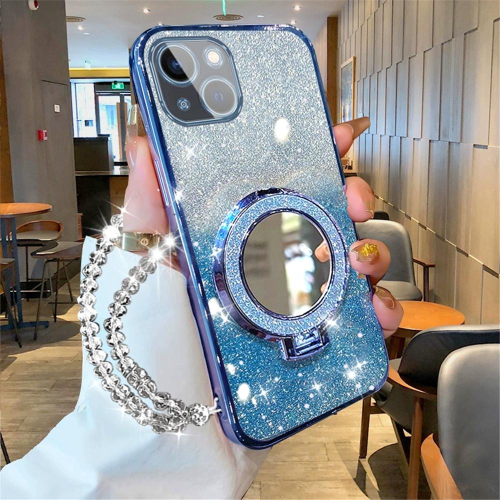 Чехол для POCO X6 Pro Кристальный Браслет Блестящий Зеркальный Чехол-Подставка с Кольцом для Xiaomi POCO C65 X6 F6 M6 Pro X5 X3 NFC Мягкая Силиконовая Накладка