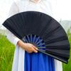 1PC High Quality Solid Color Folding Plastic Kung Fu Fan Chinese Martial Arts Dance Fan Handmade