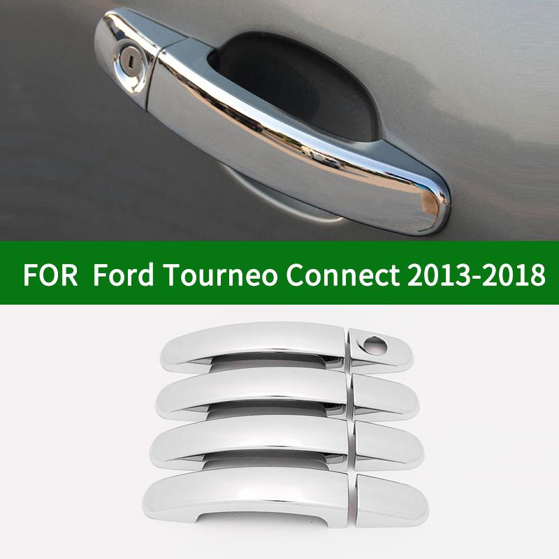 For Ford Tourneo Connect 2013-2018 Accessory Glossy Chrome Silver Car Side Door Handle Covers Trim 2014 2015 2016