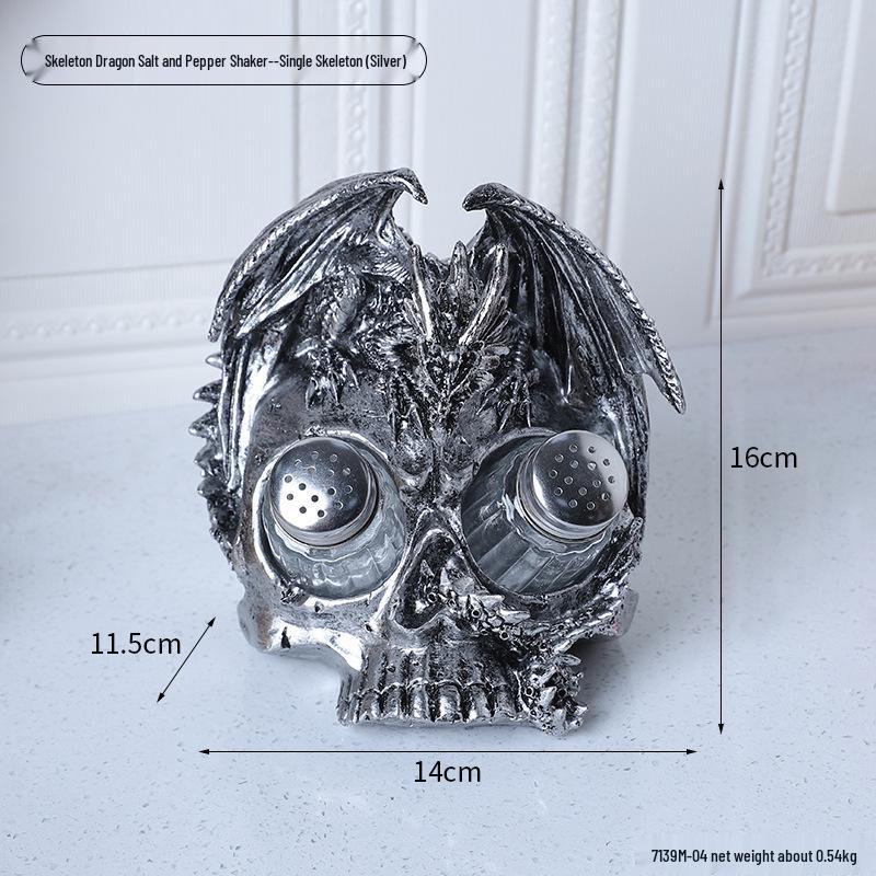 Cross-Border Halloween Skull Resin Ornament - Ghost Festival Decoration for Desktop and Entrance