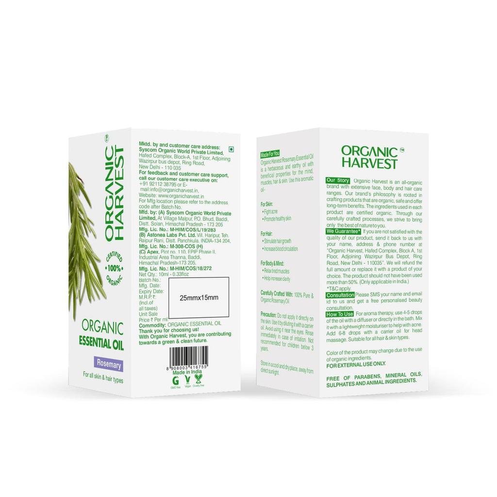 Organic Rosemary Essential Oil (10 Ml), Organic Essential Oil Rosemary, Organic Harvest