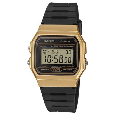 Кварцевые часы унисекс F-91WM-9A Gold, дешевые Casio, импортные, модный ретро-стиль