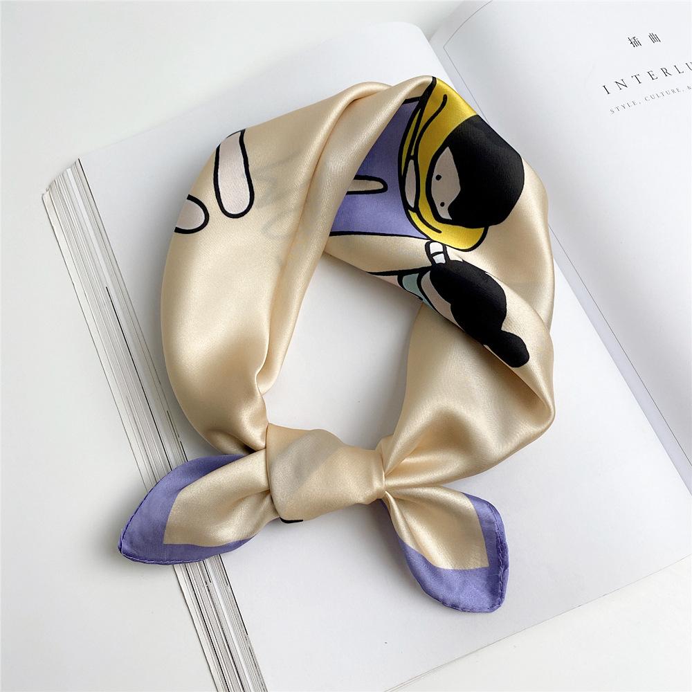 53CM Silk Scarf Small Square Scarf Versatile For Women Spring And Autumn Thin Design Fashionable And Stylish Decorative Scarf Professional Flight