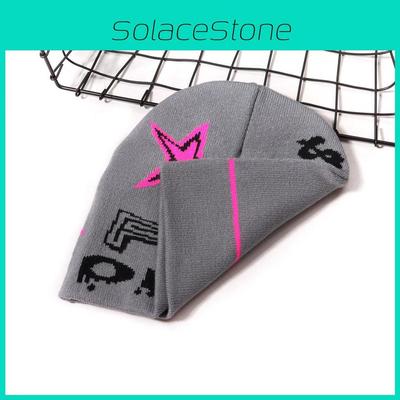 Вязаная шапка-бини с буквенным узором для уличного и повседневного зимнего стиля