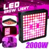 2000 Вт Лампы для выращивания Светодиодная лампа для выращивания Полный спектр для теплицы В помещении Гидропоника Рассада растений Цветок Высокий урожай