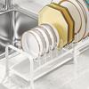 Pull Out Dish Storage Rack Carbon Steel Plate Drain Stand Holder Kitchen Drawer Organizer for Dishes Lids Cutting Boards