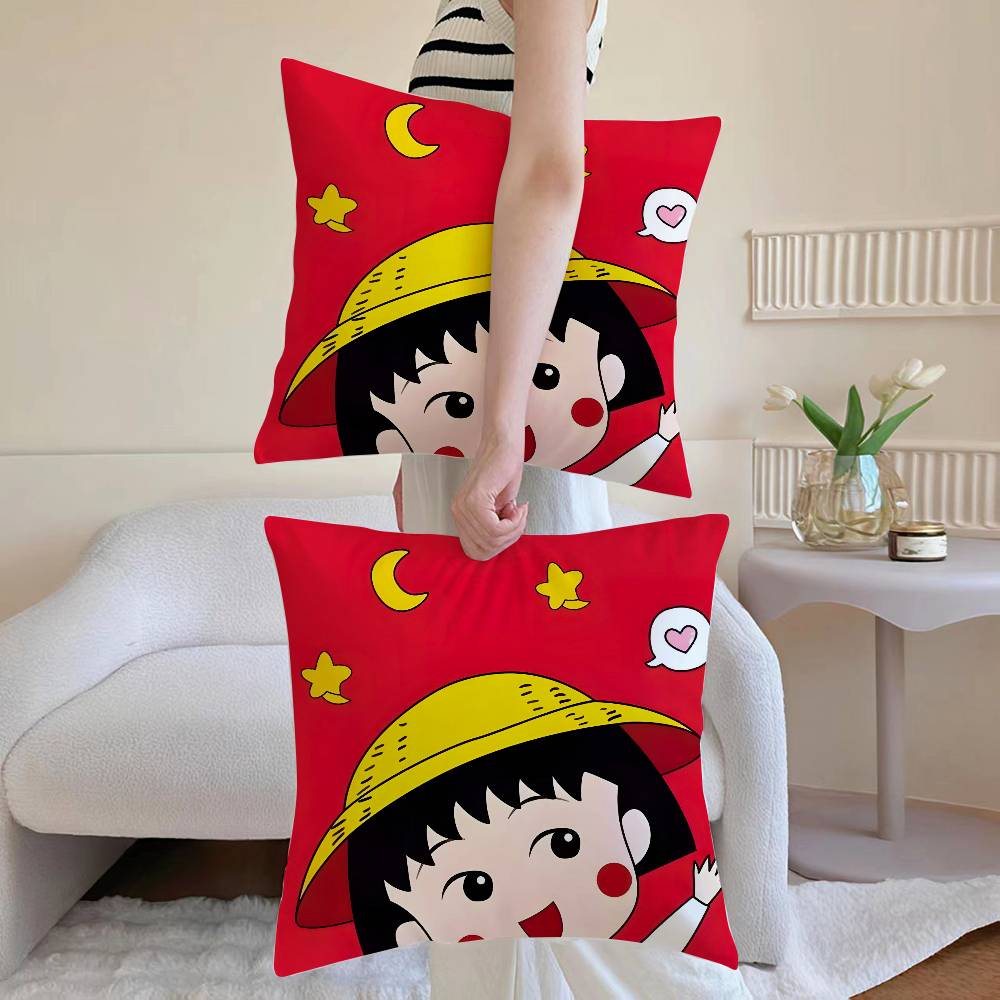 Chibi Maruko-Chan Pillowcases: Let It Snow, Merry & Bright Room Home Decoration