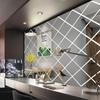 Ромбовидные треугольники Акриловые 3D Зеркальные Настенные Наклейки Гостиная Ванная Декоративные DIY Домашний Декор Зеркальное Искусство Настенный Декор Съемный