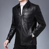 Мужская куртка из искусственной кожи весна-осень, новая многоцветная куртка с лацканами для людей среднего возраста, мужская повседневная тонкая куртка из кожи для мотоциклистов
