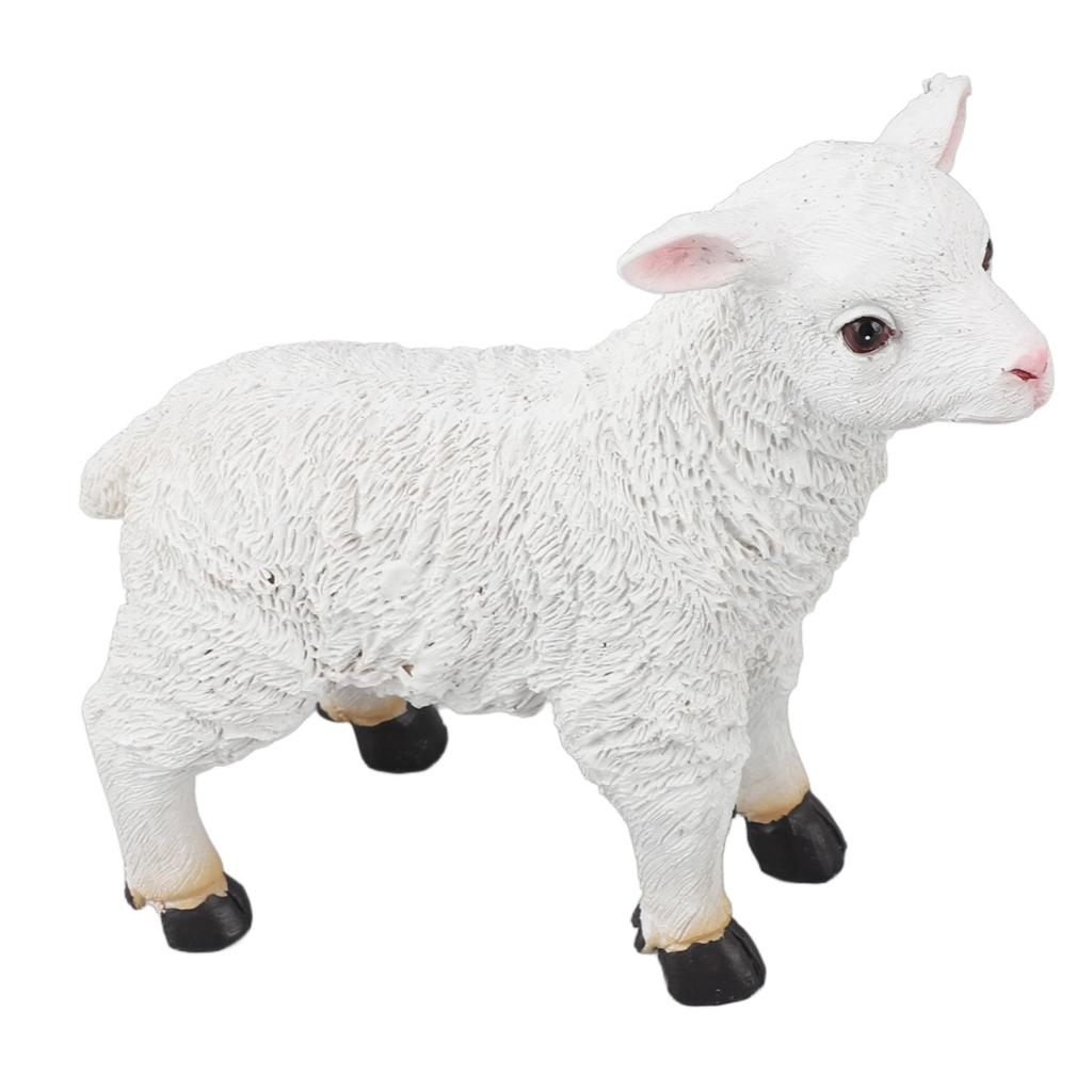 Статуэтка овцы ручной работы, реалистичная фигурка в форме ягненка, смола, садовая скульптура для внутреннего и наружного украшения