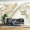 3d Flower Wallpaper Luxury Soft Bag Jewelry Flower Wall Mural Living Room Bedroom Floral Wallpaper
