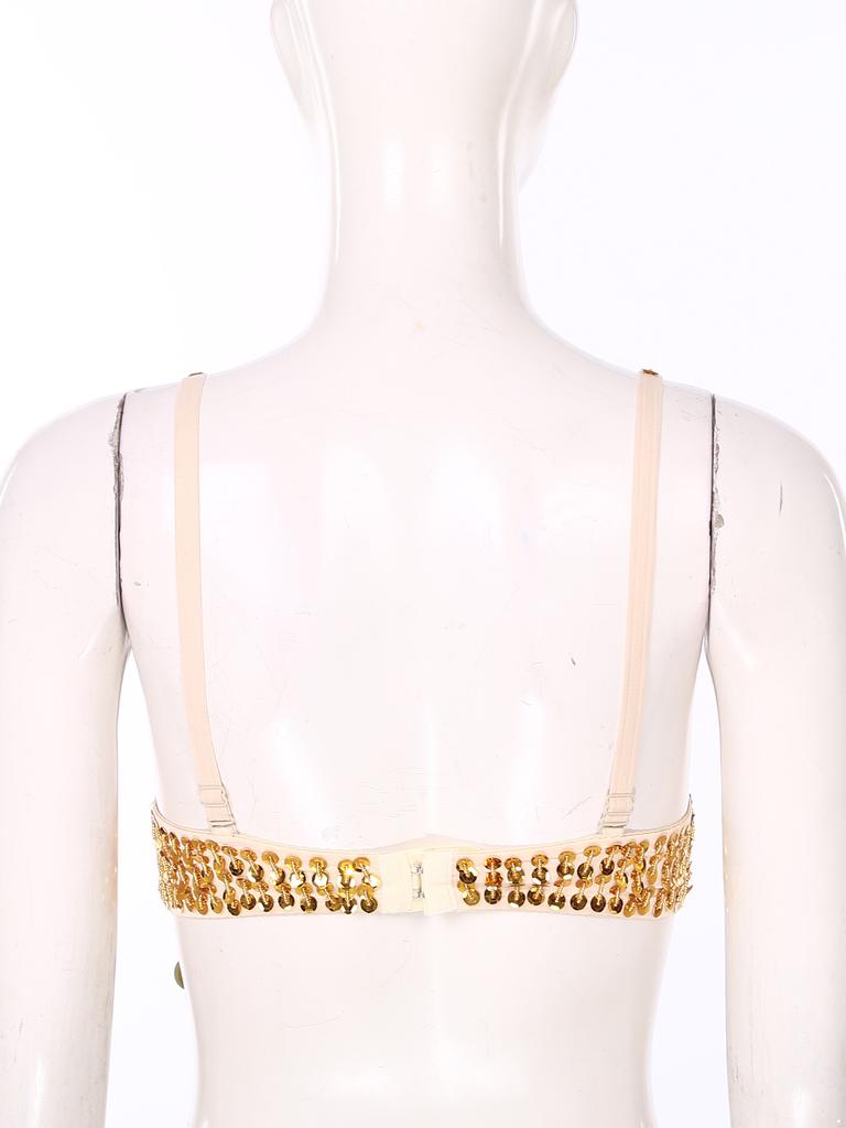 Женский блестящий бюстгальтер на косточках с блестками, бусинами, кисточками и топами для танца живота Rave