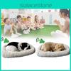 Plush Sleeping Realistic Breathing Cat Furry Dog With Mat Creative Decor Animals