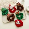 Cute Hair Rope Plush Santa Claus Lint Christmas Scrunchies  Girl