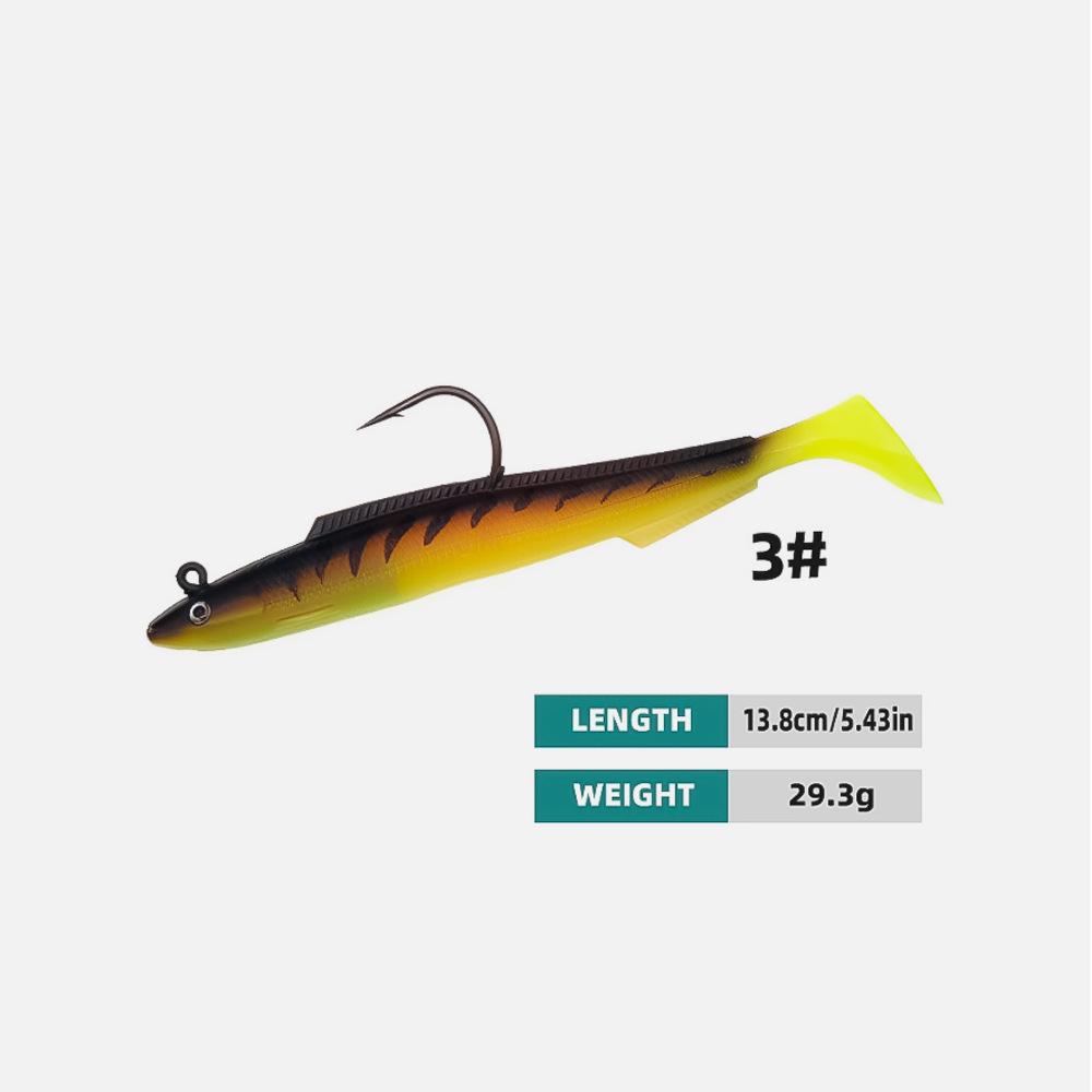 Bionic Soft Fish Lure - Laser Eel Lead-Head Bait, Black Fish Attractor, Available in Five Colors