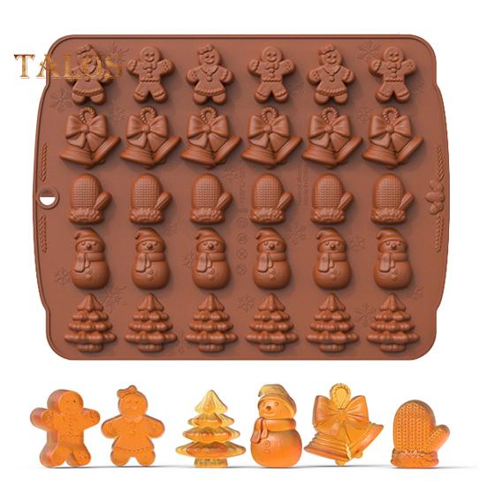 Силиконовая форма, пищевая антипригарная форма для рождественских элементов, легко снимается, многоразовая формочка для печенья, пригодная для использования в духовке