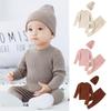Autumn and Winter Warm Three-piece Set Baby Winter Wear Baby Sweater Suit Knitted Base Shirt