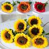 4 Colors Autumn Decoration Flower Yellow Silk Artificial Sunflower  Home Decoration