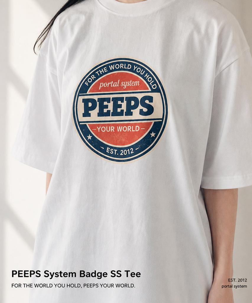 PEEPS System Badge Ss Tee (Black/White) Oversized Short Sleeve Tee
