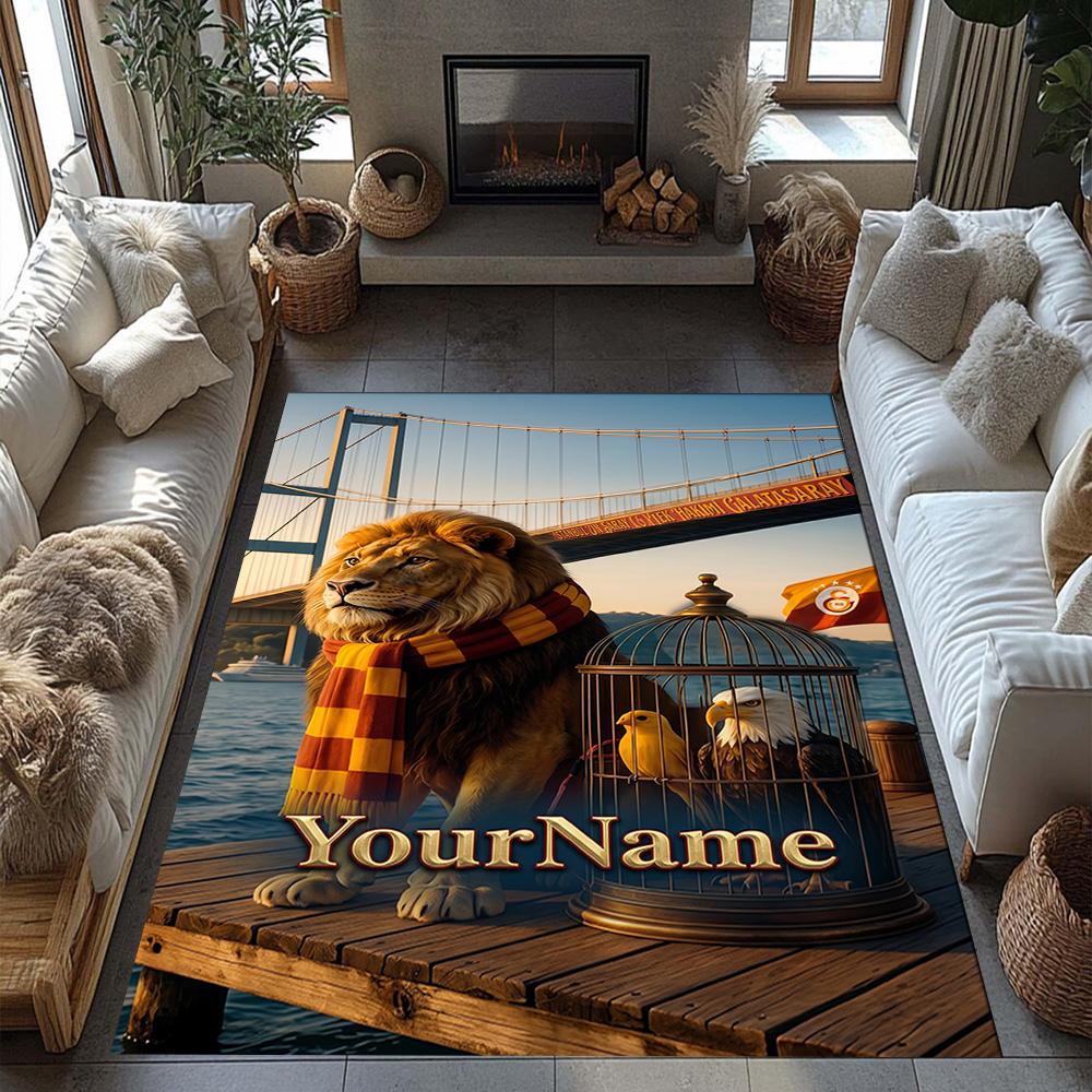 Galatasaray 248 Customize Text Floor Rug Office Rug Suitable for Bedrooms Game Room Decorate room Entryway Antislip Carpet Anime Office Decor