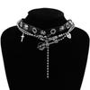 Y2K Cross Guitar Vintage Cute Choker Necklace Aesthetic Grunge Jewelry Accessories