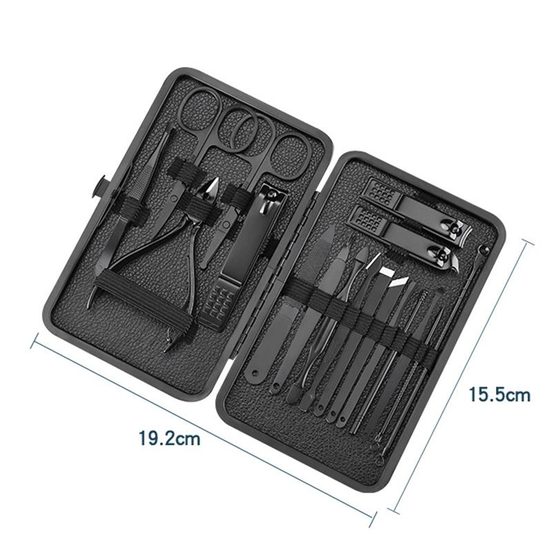 18pcs/set Manicure Cutters Nail Clipper Set Household Stainless Steel Ear Spoon Nail Clippers Pedicure Nail Scissors Tool