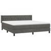 3131154 vidaXL Lit à sommier tapissier et matelas Gris foncé 180x200cm Velours