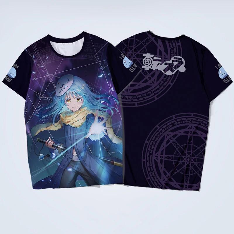 Аниме «О моем перерождении в слизь» 3D-принт футболки мужские женские свободные футболки с коротким рукавом детские футболки топы одежда