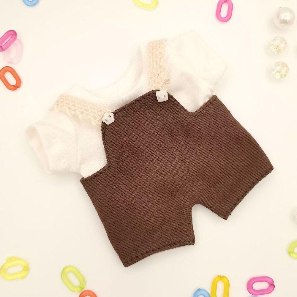 Handmade Doll Rompers Outfits Multi-colors Doll Clothes Doll Pants T-shirt  For 10cm Cotton Dolls