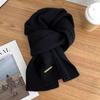 Women's Winter Knitted Scarf Solid Color Small Scarf Trendy Korean Thickened Warm Versatile Long Neck