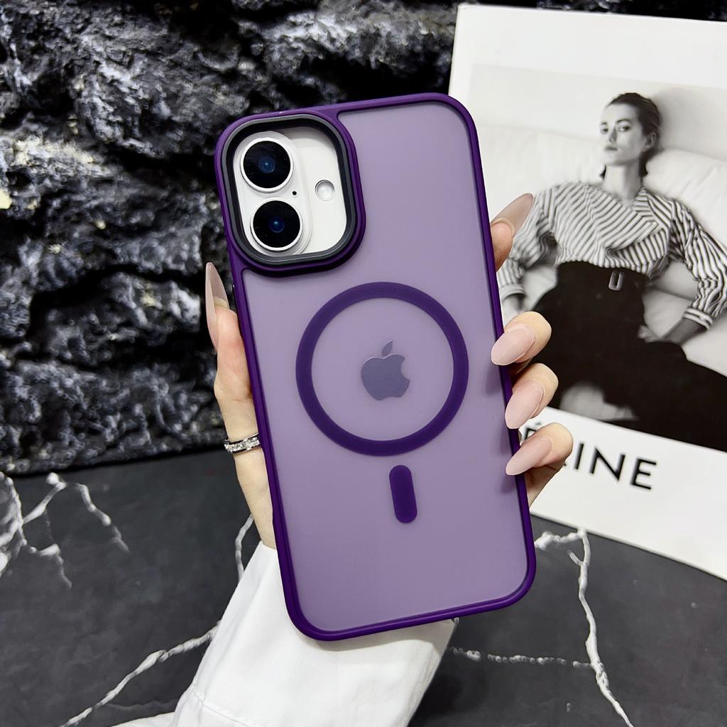 Для Apple 17 Магнитный чехол для телефона для iPhone 16 Promax Текстура кожи Матовый 15 Полупрозрачный Защита от падений