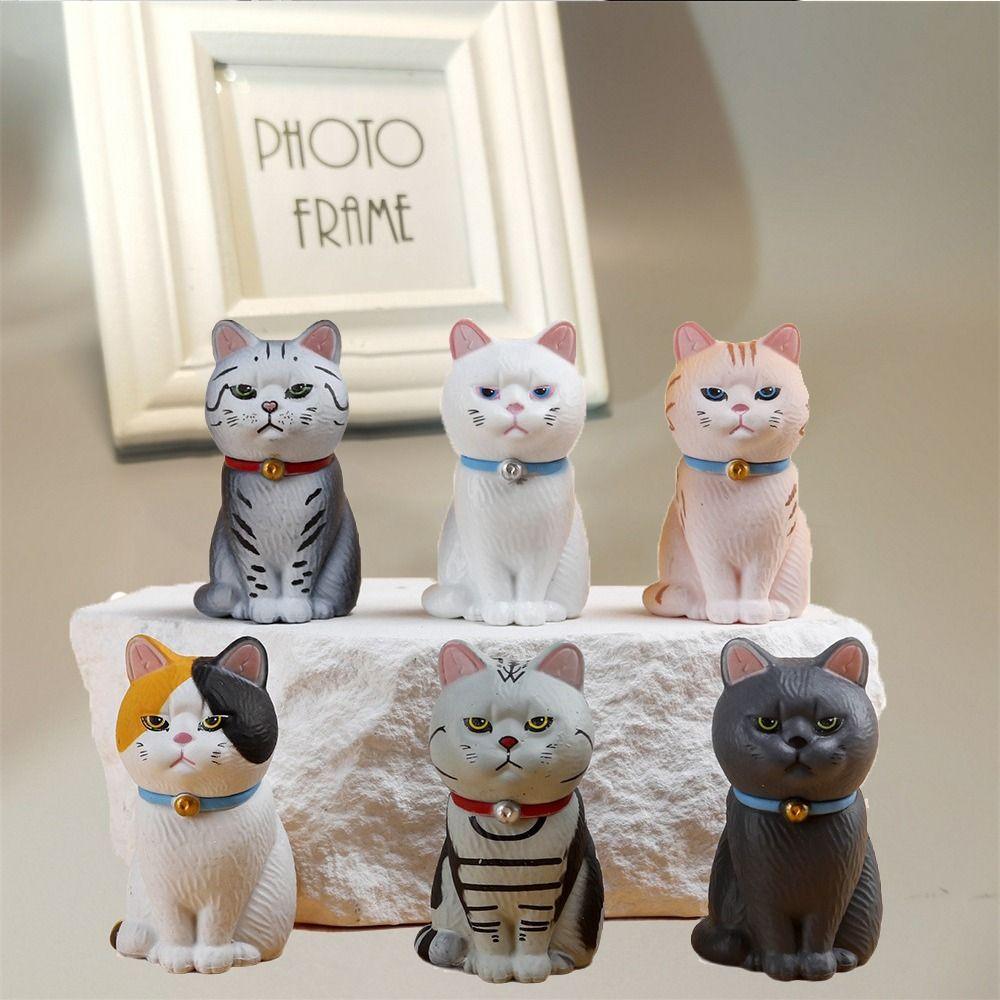 PVC Statue Simulated Cat Model Doll Mini Mini Cat Ornament Sitting Cat Figure Toy  Birthday Gift