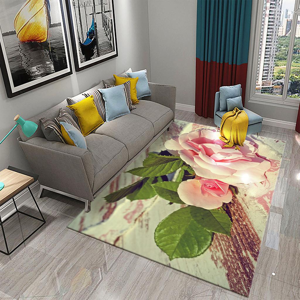 Нескользящий ковер для кухни, ванной комнаты, прихожей, гостиной, спальни, декоративный коврик, красочный ковер с лепестками