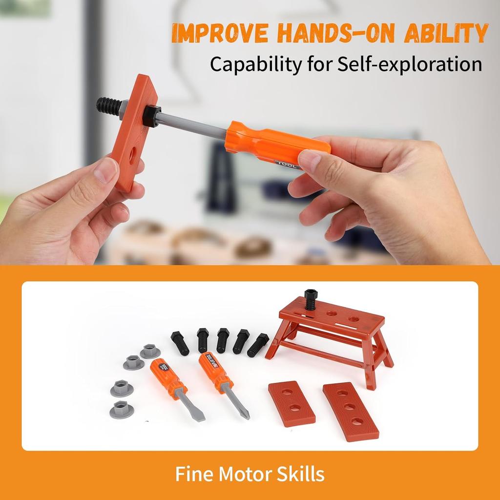 Tool Set Toy for Kids 39/42 PCS Pretend Play Toddler Construction Toy, Includes Toy Sets, Gift for 2 -13 Years Old Boys Girls